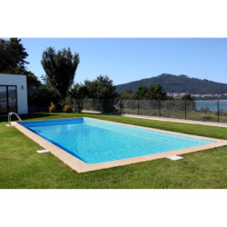 Piscine acier rectangulaire fond plat 7x3,50xH1,40m avec échelle inox SUNKIT JUPITER