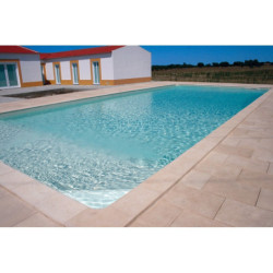 Piscine acier rectangulaire fond plat 5x3xH1,40m avec escalier escalier d'angle intérieur SUNKIT NEPTUNE