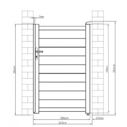 Portillon battant en aluminium 100x158cm GARDE X-Métal