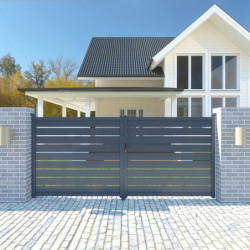 Portail battant ajouré en aluminium SPACE G 300x140cm X-Métal