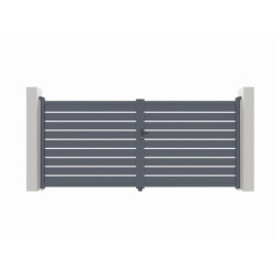 Portail battant ajouré en aluminum SPACE G 350x140cm - X-Métal