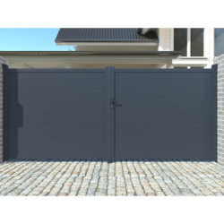 Portail battant plein en aluminium 350x158cm GARDE G X-Métal