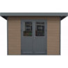 Abri de jardin en bois composite 28mm aspect bois vieilli 9m² PREMIUM toit plat - Woodlife Garden