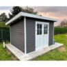 Abri de jardin en bois composite 28mm anthracite 9m² PREMIUM toit plat - Woodlife Garden