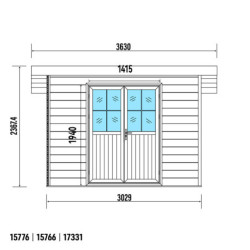 Abri de jardin en bois composite 28mm anthracite 9m² PREMIUM toit plat - Woodlife Garden