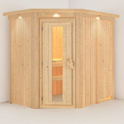 Sauna traditionnel d’angle Saja Plug &Play - 3 à 4 places 68mm KARIBU
