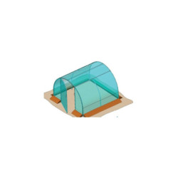 Serre tunnel maraîchère pieds droits 9m² 3x3m porte pivotante - RICHEL