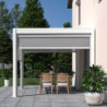 Pergola bioclimatique autoportante en alu blanc 3x3m Ombrea