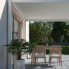 Pergola bioclimatique autoportante en alu blanc 3x3m Ombrea
