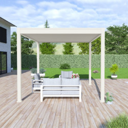 Pergola bioclimatique autoportante en alu blanc 3x4m Ombrea