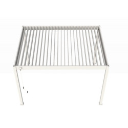 Pergola bioclimatique autoportante en alu blanc 3x4m Ombrea