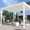 Pergola bioclimatique autoportante en alu blanc 3x4m Ombrea