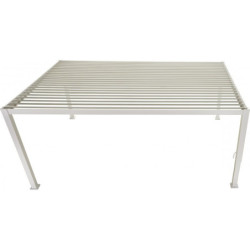 Pergola bioclimatique autoportante en alu blanc 3x4m Ombrea