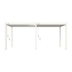 Pergola bioclimatique autoportante en alu blanc 3x6m Ombrea