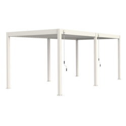 Pergola bioclimatique autoportante en alu blanc 3x6m Ombrea