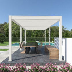Pergola bioclimatique autoportante en alu blanc 3x6m Ombrea