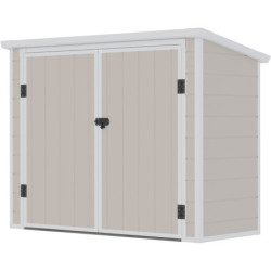 Coffre de jardin en résine - cache poubelles beige 1,79m² JOBU