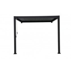 Pergola bioclimatique adossée en alu anthracite 3x3m Ombrea