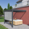 Pergola bioclimatique adossée en alu anthracite 3x3m Ombrea