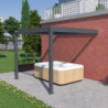 Pergola bioclimatique adossée en alu anthracite 3x3m Ombrea