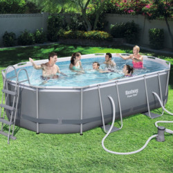 Piscine hors sol tubulaire ovale Power Steel 488x305cm - Bestway