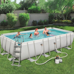 Piscine hors sol rectangulaire Power Steel 549x274x122cm avec échelle - Bestway