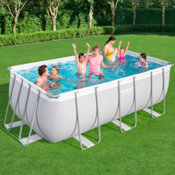 Piscine hors sol rectangulaire Power Steel 412x201x122cm avec échelle - Bestway