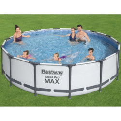 Piscine tubulaire ronde Steel Pro MAX™ 427x107cm avec filtre à cartouche Flowclear™ - Bestway