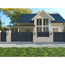 Portail coulissant en aluminium 350x158cm FANCY COUL X-Métal