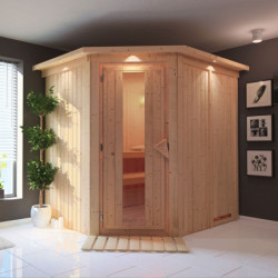 Sauna traditionnel d'angle SIIRIN 4 à 5 places 68mm KARIBU