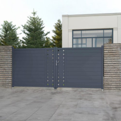 Portail battant en alu moderne 300x158cm FANCY G FILM X-Métal