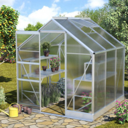 Serre de jardin Apollo 3800 en aluminium et panneaux de polycarbonate de 6 mm - Vitavia