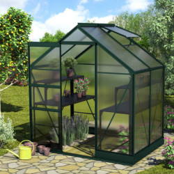 Serre de jardin en alu vert et polycarbonate 4mm - Apollo 2500 - Vitavia