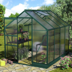 Serre de jardin en alu vert et polycarbonate 4mm - Apollo 5000 - Vitavia