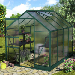 Serre de jardin en alu vert et polycarbonate 6mm - Apollo 5000 - Vitavia