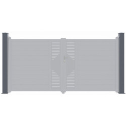 Poteau en aluminium anthracite pour portails X-Métal - H.190cm