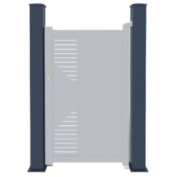 Poteau en aluminium anthracite pour portails X-Métal - H.190cm