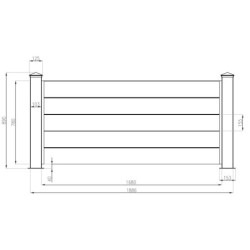 Clôture hauteur 89cm en alu moderne X-Métal