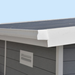 Abri de jardin en bois composite 28mm gris clair 9m² PREMIUM toit plat - Woodlife Garden
