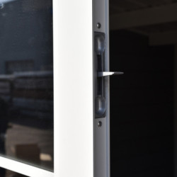 Abri de jardin en bois composite 28mm gris clair 9m² PREMIUM toit plat - Woodlife Garden