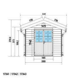 Abri de jardin en bois composite 28mm anthracite 7,78m² PREMIUM - Woodlife Garden