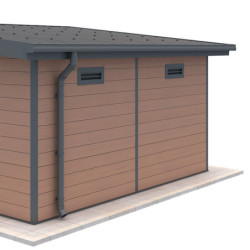 Kit gouttières anthracite - pack prêt à la pose pour abri PREMIUM Woodlife Garden monopente de largeur 4m 