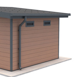 Kit gouttières anthracite - pack prêt à la pose pour abri PREMIUM Woodlife Garden 9m² monopente