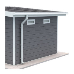 Kit gouttières blanc - pack prêt à la pose pour abri PREMIUM Woodlife Garden monopente de largeur 3m 