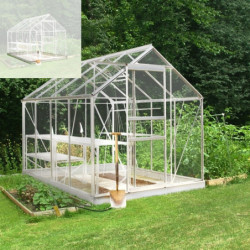 Serre de jardin 5m² en aluminium et verre horticole Popular - Halls
