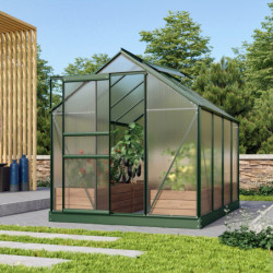 Serre de jardin en alu vert et polycarbonate 4mm - Venus 5000 Vitavia