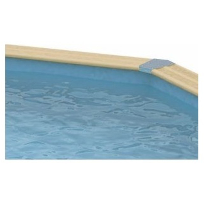 Liner 75/100 bleu seul pour piscine bois octogonale allongée 400x820xH130cm UBBINK