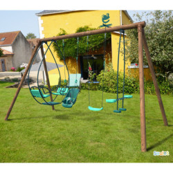 Portique de jeux Suzanne 377x189x222cm en bois autoclave - SOULET