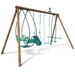 Portique de jeux Suzanne 377x189x222cm en bois autoclave - SOULET