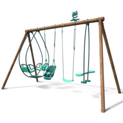 Portique de jeux Suzanne 377x189x222cm en bois autoclave - SOULET